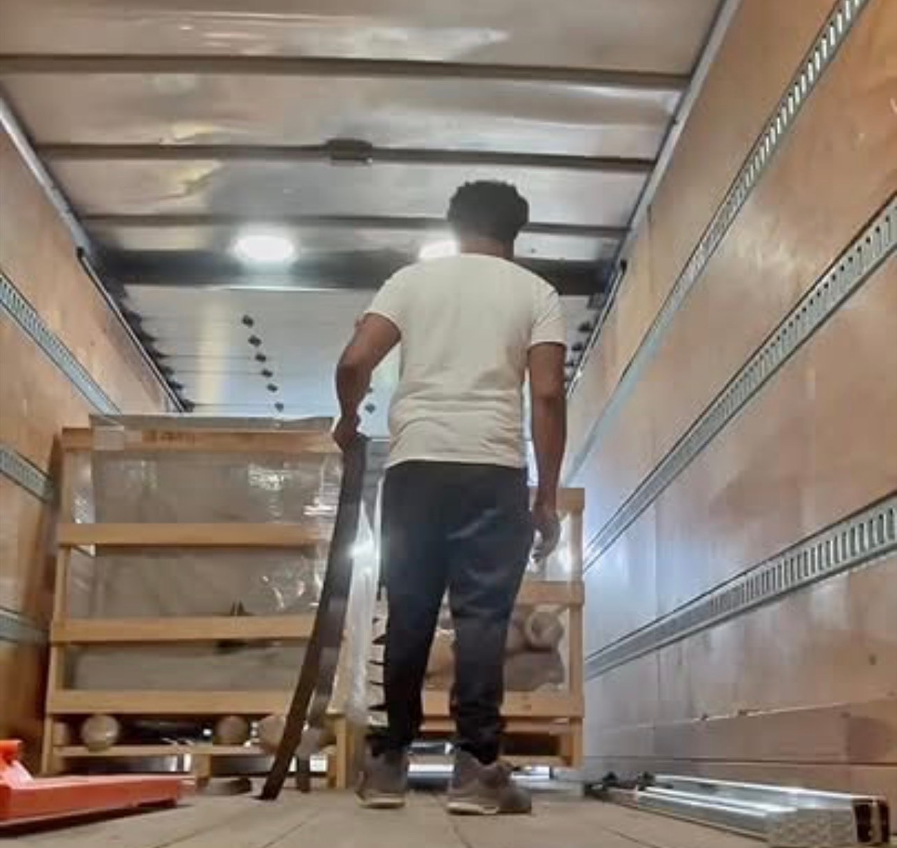 TTC box truck interior with wrapped cargo secured for delivery
